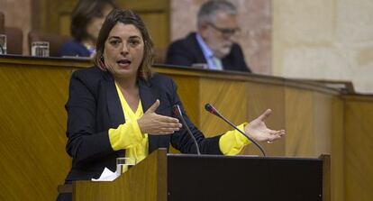Elena Cortés, este martes en el Parlamento.