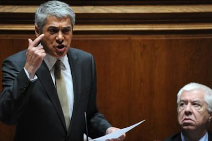 Portuguese Prime Minister José Sócrates in parliament