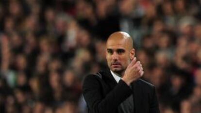 Guardiola, durante el duelo contra el Chelsea en el Camp Nou.