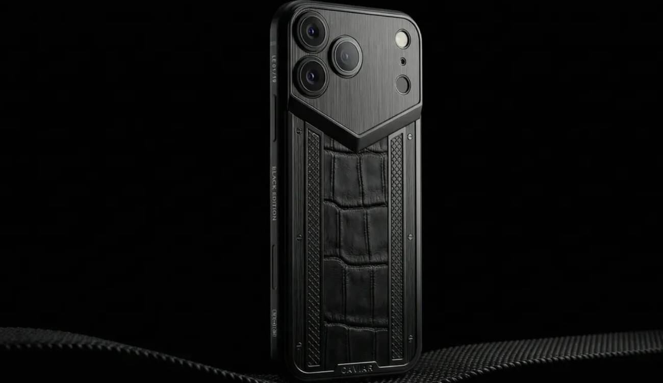 Caviar lanza una funda para el iPhone 17 Pro con acabados en titanio, cuero de cocodrilo y ¡un fósil de T-Rex!