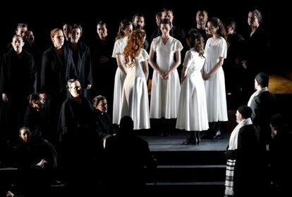 Ensayo general de la &oacute;pera Nabucco, de Giuseppe Verdi, en Palau de Les Arts de Valencia.