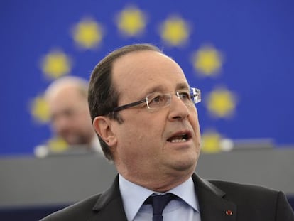 Hollande, en el Parlamento europeo.