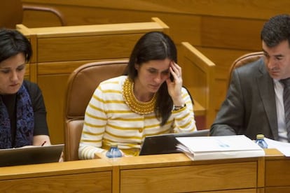 Paula Prado, en el Parlamento gallego, el pasado mes de marzo.