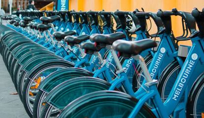 Bicicletas de una gran ciudad.