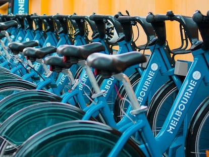 Bicicletas de una gran ciudad.