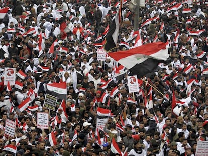 Este viernes miles de personas se manifiestan en Bagdad para exigir que las tropas estadounidenses abandonen el país.