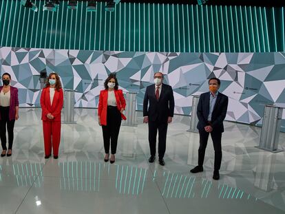 Debate electoral en Telemadrid previo a las elecciones a la Asamblea de Madrid.