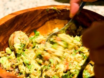 Guacamole con cebolla asada