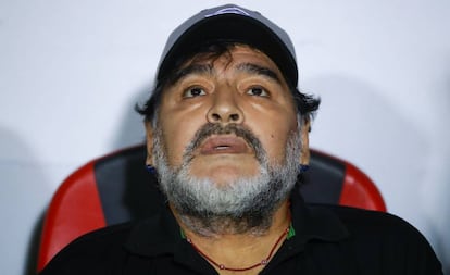 Maradona, tras uno de los últimos partidos con Dorados.