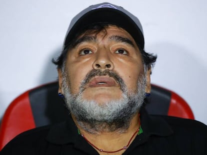 Maradona, tras uno de los últimos partidos con Dorados.