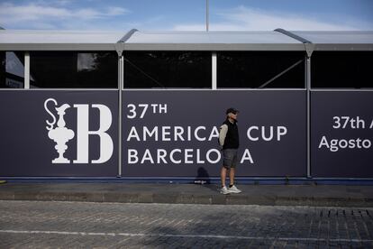 Nuevas instalaciones de la Copa America en el Port Vell de Barcelona.