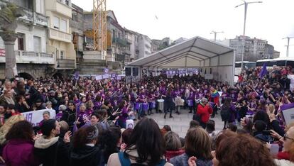 Manifestaci&oacute;n feminista en Vigo.