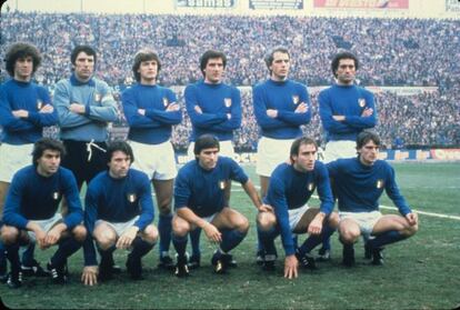 Selección de Italia en el Mundial de fútbol 82: Zoff, Gentile, Dossena, Scirea, Cabrini, Conti, Collovati, Tardelli, Antognoni, Graziani y Bettega