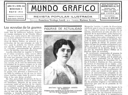 La primera mujer española que votaba, según la revista 'Mundo gráfico' del 3 de mayo de 1916.