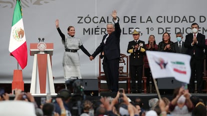 O festejo de López Obrador no Zócalo, principal praça da Cidade do México