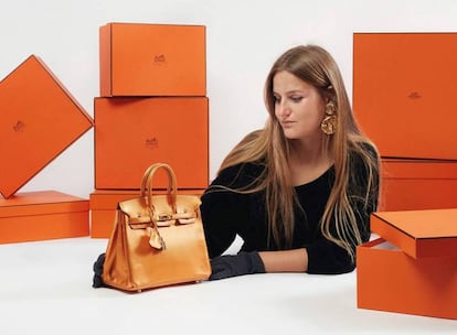 Bolso Birkin de Hermès metalizado.