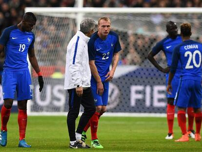 Mathieu, al abandonar el campo ante Rusia.