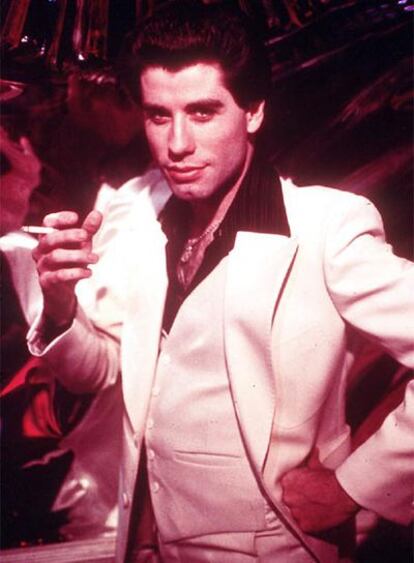 John Travolta, en  <i>Fiebre del sábado noche.</i>