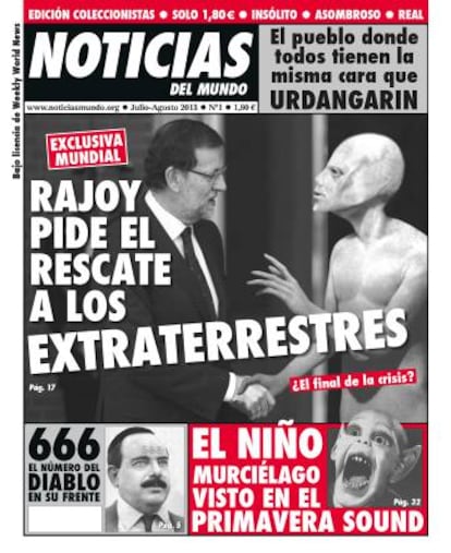 Portada del primer numero de la revista 'Noticias del Mundo', de julio de 2013.