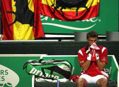 Ferrero, durante el partido ante Wawrinka