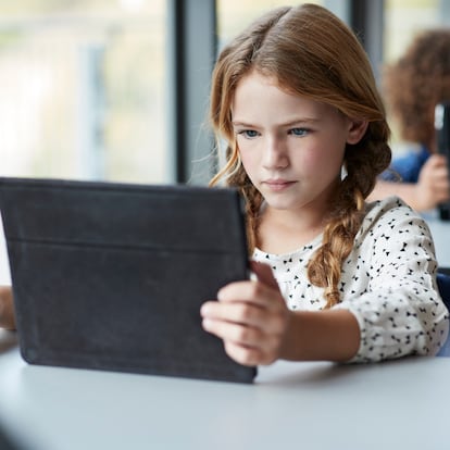 Children together at modern school