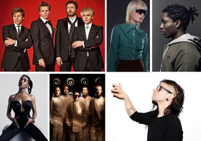 Duran Duran, Roisin Murphy i Julianes Sink (a dalt); Dominic Sheldon, Hot Chip i Skrillex (a sota), alguns dels grups del Sónar 2015.