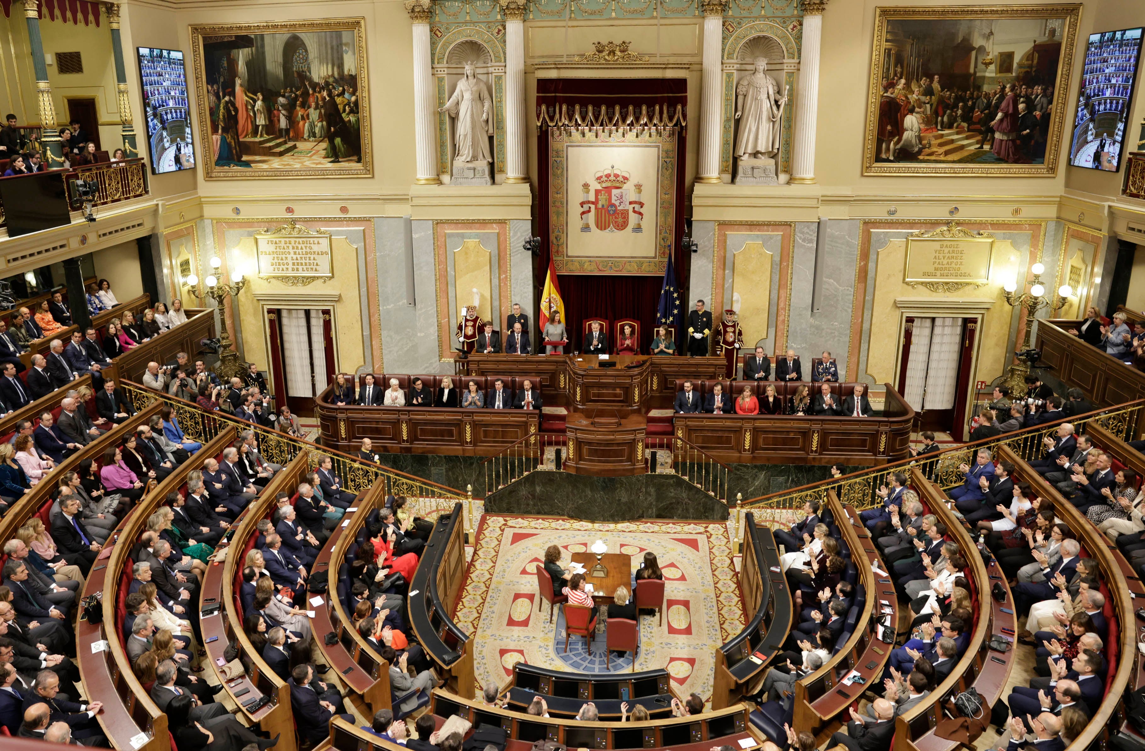 Apertura de la XV Legislatura por el Rey Felipe VI, el pasado 29 de noviembre de 2023.