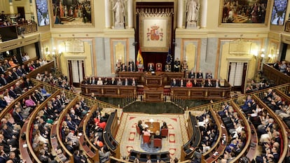 Vista del hemiciclo del Congreso de los Diputados.