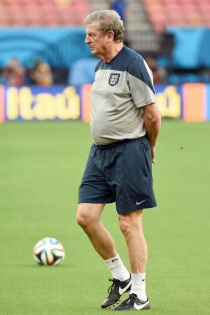 Hodgson, durante el entrenamiento de ayer.