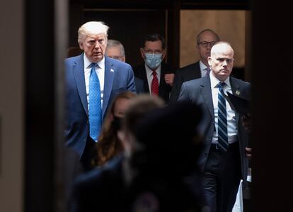 Donald Trump, el pasado 19 de mayo, tras una reunión de la bancada Republicana en el Senado.