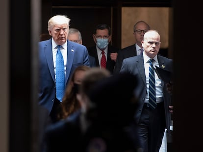 Donald Trump, el pasado 19 de mayo, tras una reunión de la bancada Republicana en el Senado.