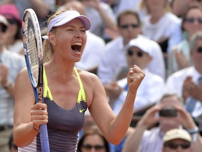 La tenista rusa celebra la victoria frente a la serbia Jelena Jankovic