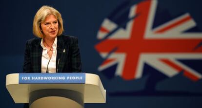 May, hoy, durante la conferencia de los conservadores en Manchester. 