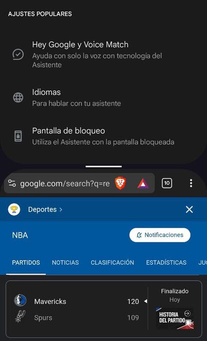 Uso de Pantalla dividida en Android