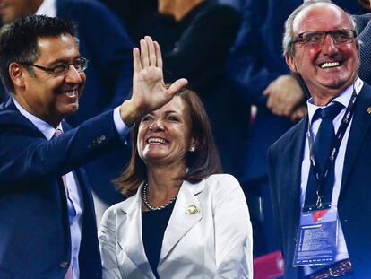 Josep Maria Bartomeu al Camp Nou.