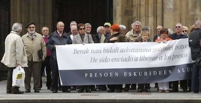 Grupos cristianos protestan en San Sebastián contra la doctrina Parot.