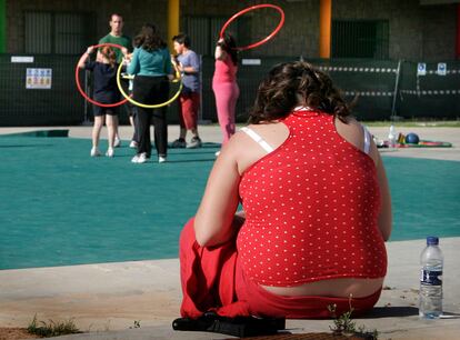 Una clase para niños con problemas de sobrepeso