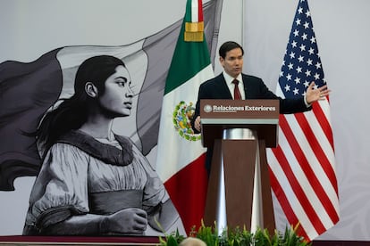 Marco Rubio, durante una rueda de prensa en Ciudad de México este miércoles.