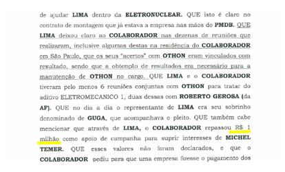 Imagem do "anexo-bomba" da delação de José Antunes Sobrinho, sócio da Engevix, de 2016