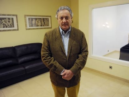 José María Malga in his funeral chapel in the town of Conlunga (Asturias).