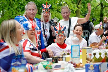 People celebrate Britain's King Charles' coronation