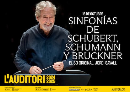 Cartel promocional del concierto 'Sinfonías de Schubert, Schumann y Bruckner' en L'Auditori de Barcelona