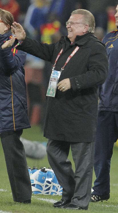 Pedro Cortés sonríe en un entrenamiento.