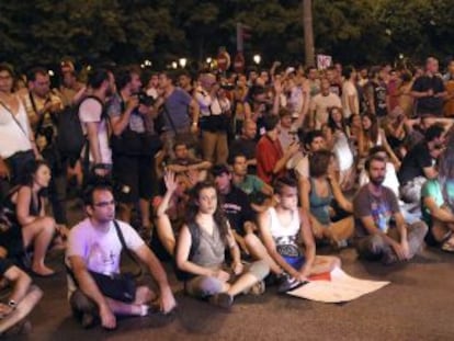 Protesta en Madrid contra los recortes anunciados por el Gobierno en julio.
