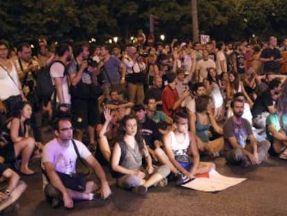 Protesta en Madrid contra los recortes anunciados por el Gobierno en julio. 