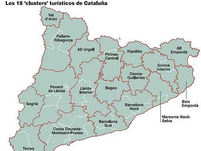Los 18 'clusters' turísticos de Cataluña