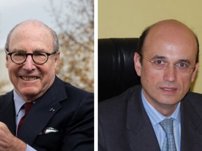 El presidente del Círculo de Empresarios, John de Zulueta (derecha) y el candidato a la presidencia del Círculo de Empresarios Manuel Pérez-Sala Gozalo (izquierda).

11/01/2021