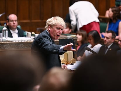 El primer ministro británico, Boris Johnson, en la Cámara de los Comunes, el 15 de junio.