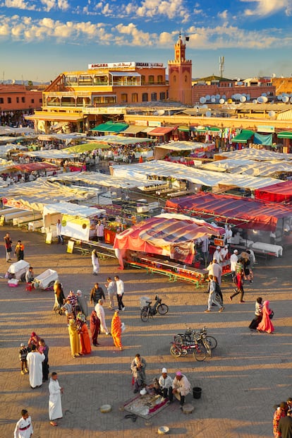 La plaza Djemaa el-Fna de Marrakech.