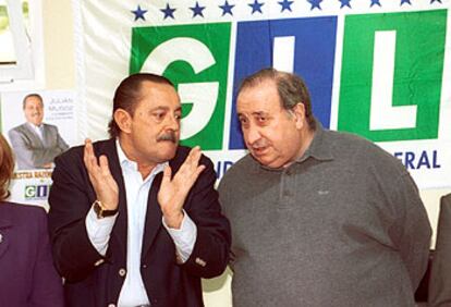Julián Muñoz y Jesús Gil, en la presentación de la lista a las municipales del 25-M en Marbella.